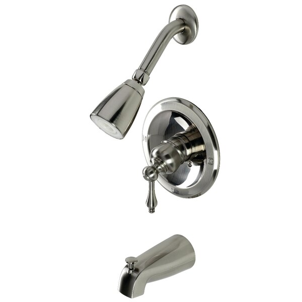 Tub and Shower Faucet, Brushed Nickel, Wall Mount